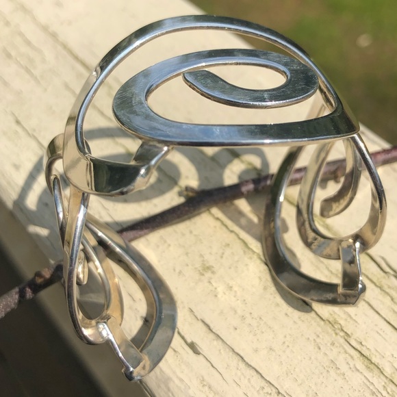 Sterling Silver Swirl Cuff Bracelet - Picture 3 of 5